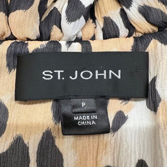 St. John Animal Silk Vest Size Petite - Picture 6 of 7